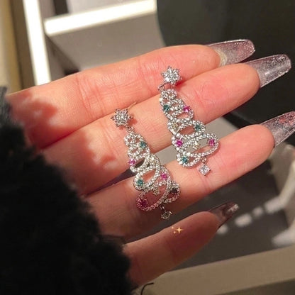 1 Pair Christmas Elegant Christmas Tree Plating Copper Ear Studs