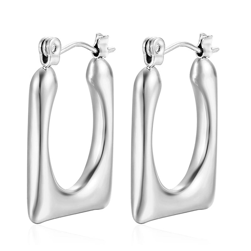 1 Pair Minimalist Classic Style Solid Color Plating 201 Stainless Steel 18K Gold Plated Earrings