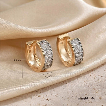 1 Pair Minimalist Streetwear Circle Plating Inlay Copper Zircon 18k Gold Plated Earrings