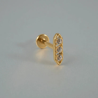 1 Piece Lip Rings Casual Vacation Tropical Cross G23 Titanium Alloy Plating Zircon 18K Gold Plated Lip Rings Ear Cartilage Rings & Studs