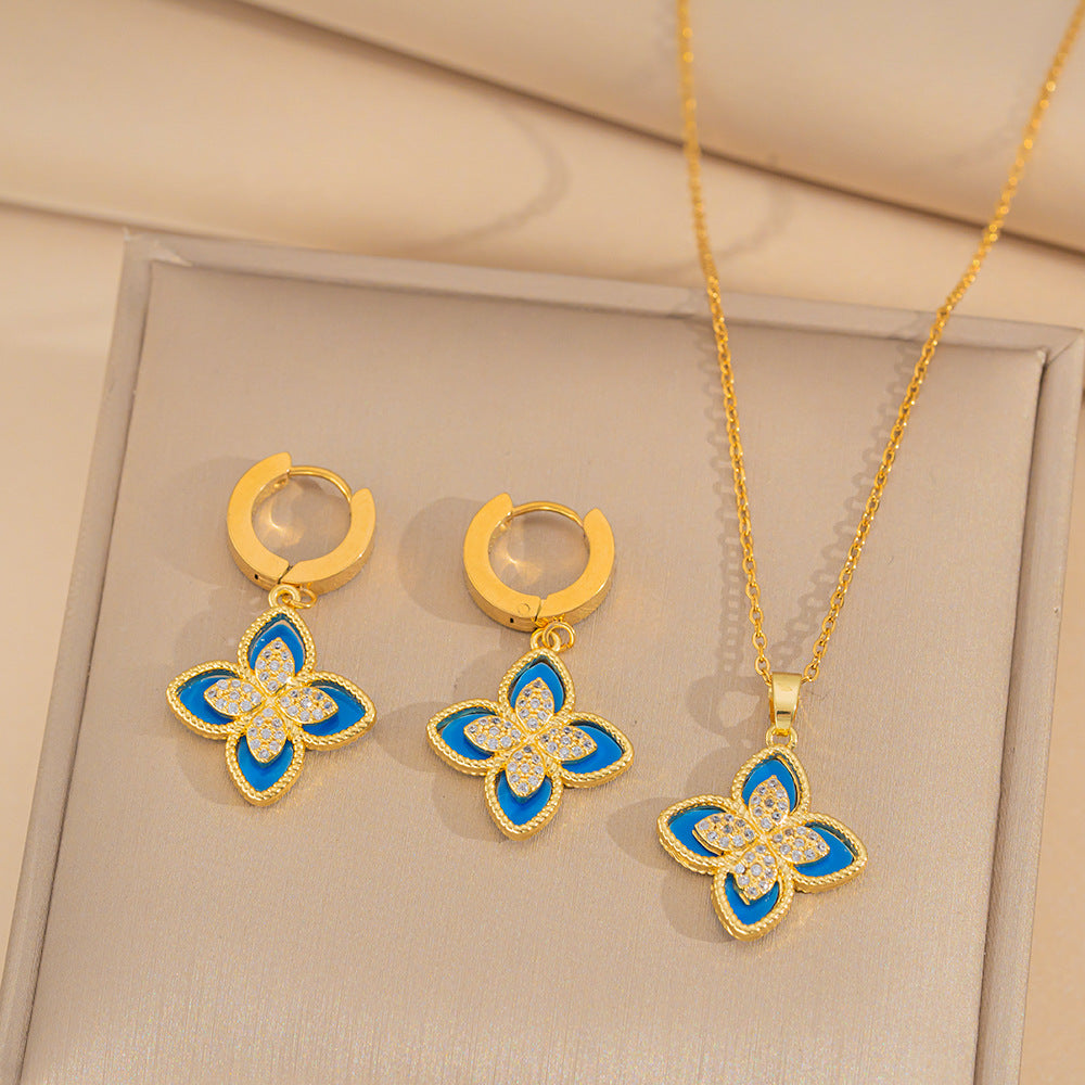 Minimalist Round Geometric Titanium Steel Electroplating Necklaces