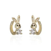 1 Pair Cute XUPING Minimalist Rabbit Plating Copper Artificial Gemstones 18K Gold Plated Earrings