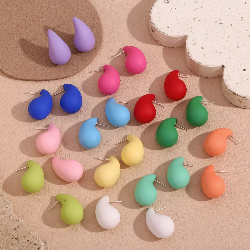 Fashion Circle Geometric Stainless Steel Stud Earrings