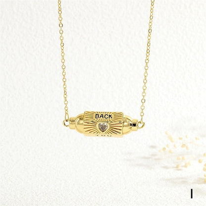 Copper 18K Gold Plated Plating Inlay Devil's Eye Heart Shape Candy Zircon Pendant Necklace