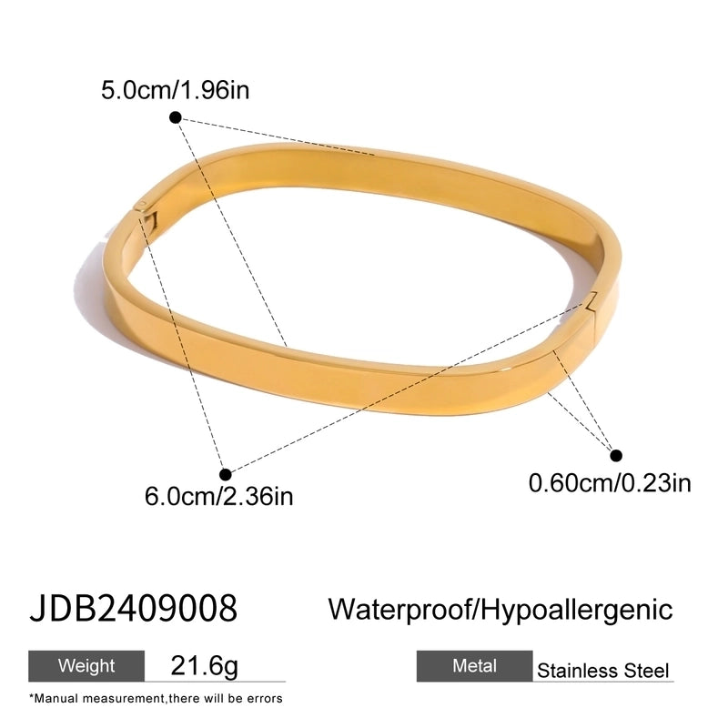 Classic Style Solid Color 304 Stainless Steel Bangle In Bulk Stainless Steel Bracelets