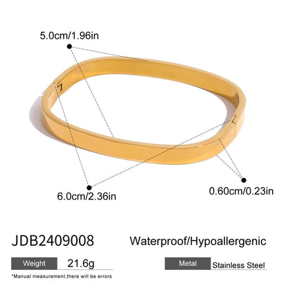 Classic Style Solid Color 304 Stainless Steel Bangle In Bulk Stainless Steel Bracelets