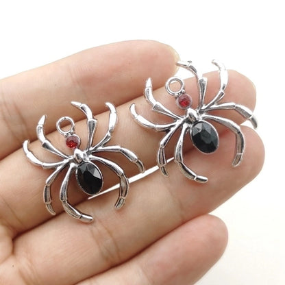 1 Piece Zinc Alloy Rhinestones Spider Pendant Jewelry Accessories