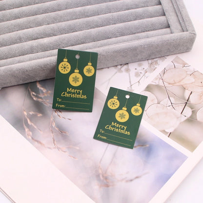 100 PCS/Package Minimalist Classic Style Christmas Color Block Jewelry Packaging Cards