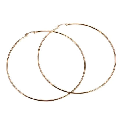 1 Pair Exaggerated Round Plating 304 Stainless Steel 18K Gold Plated Hoop Earrings