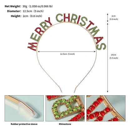 Christmas IG Style Women's Letter Alloy Inlay Rhinestones Hair Band