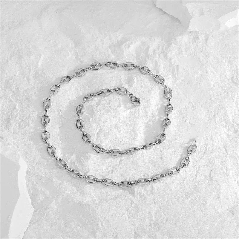 Titanium Steel 18K Gold Plated Minimalist Plating Solid Color Bracelets Necklace