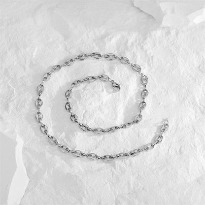 Titanium Steel 18K Gold Plated Minimalist Plating Solid Color Bracelets Necklace