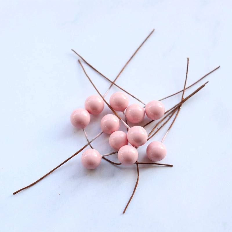 400 Pieces 10mm Simulation Berry Candy Box Accessories Christmas Gift DIY Simulation Blossom Cherry Beads Small Fruit Berries