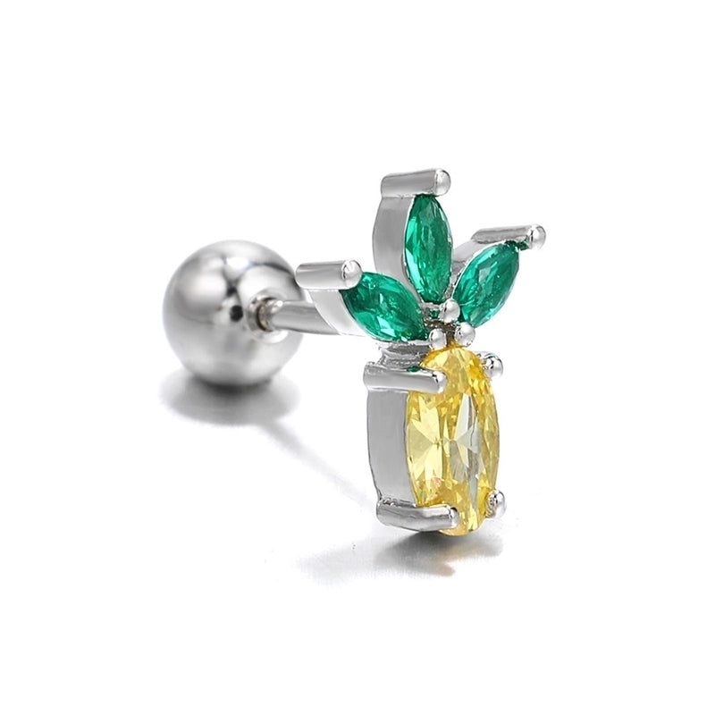 Ear Cartilage Rings & Studs Fashion Fruit Brass Artificial Gemstones