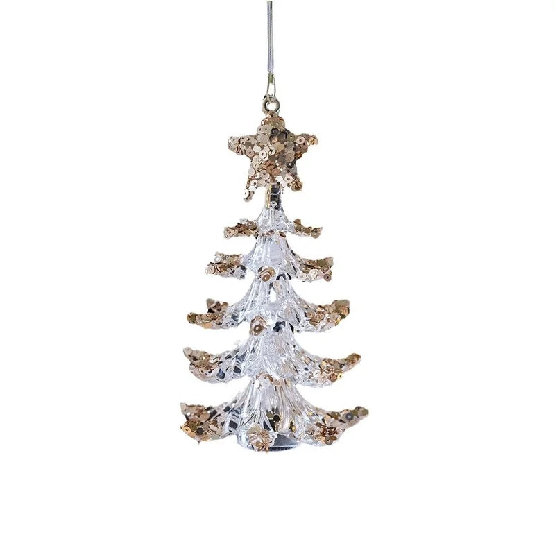 Christmas Minimalist Christmas Tree Snowflake Plastic Party Festival Hanging Ornaments Decorations Hanging Ornaments