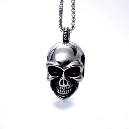 Fashion Skull Titanium Steel Plating Halloween Unisex Pendant Necklace