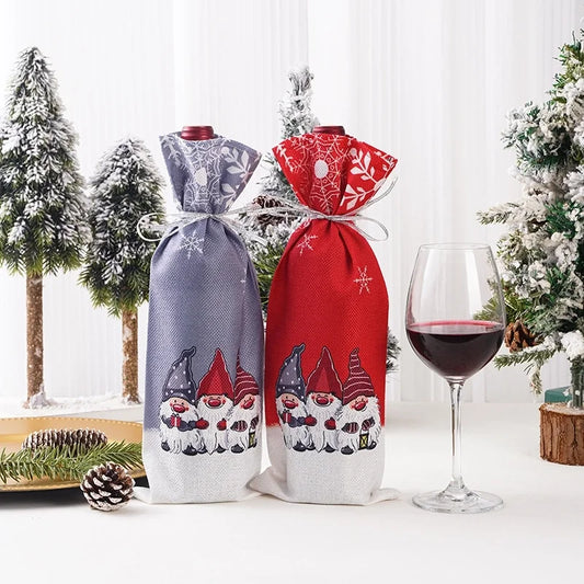 Christmas Casual Minimalist Doll Party Festival Wine Bottle Bag
