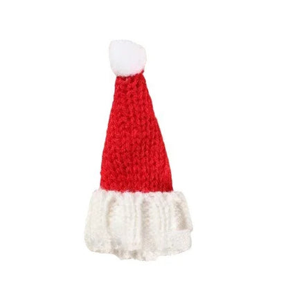 2 Pieces Christmas Hot-selling Decoration Mini Christmas Hat Knitted Hat Trendy Toy Plush Doll Accessories