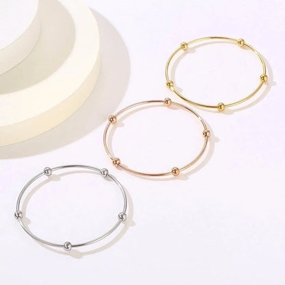 Minimalist Streetwear Solid Color Stainless Steel 18K Gold Plated Bangle In Bulk
