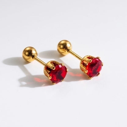 1 Pair Commute Rabbit Heart Shape Crown 304 Stainless Steel 18K Gold Plated Ear Studs