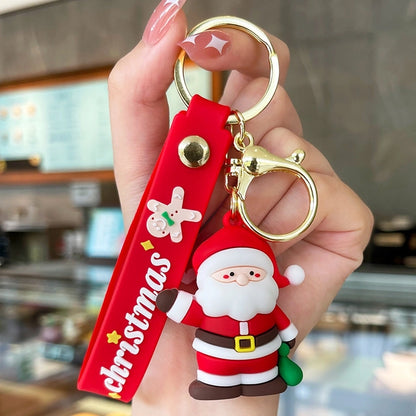 Cute Letter PVC Christmas Women's Keychain