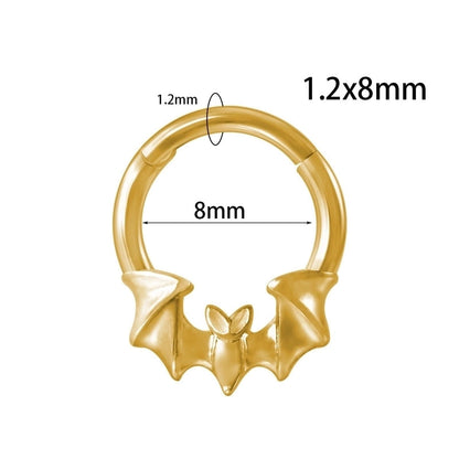 1 Piece Nose Rings & Studs Minimalist Flame Bat 304 Stainless Steel Plating 18K Gold Plated