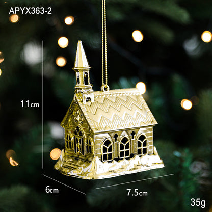 Christmas Gold Christmas Tree Ornaments Snowflake Crystal Shoes Reindeer Pendants Electroplated Accessories Pendants