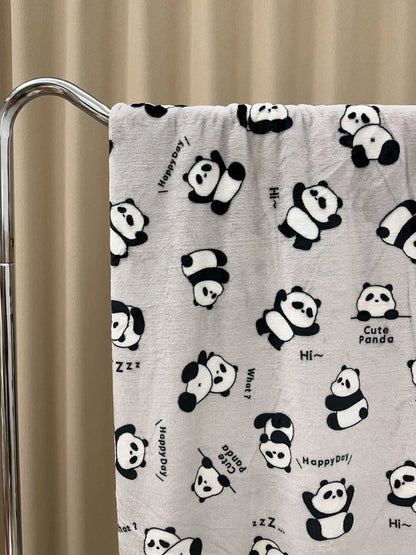 In Stock | Style Autumn And Winter Thickened Cartoon Crayon Small New Flannel Casual Plush Blanket Dormitory Bed Sheet