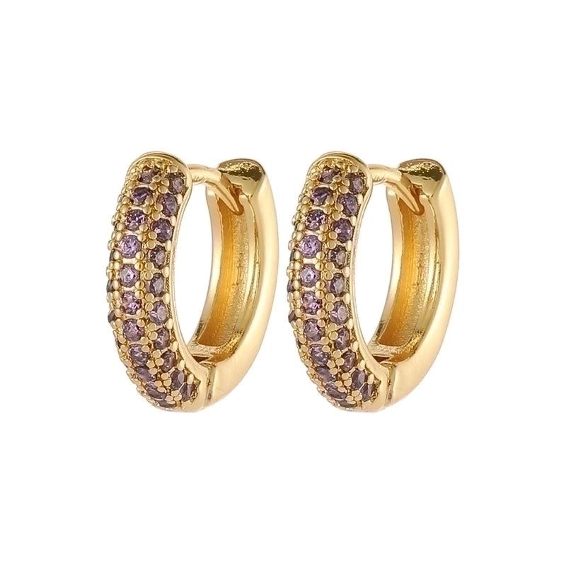 2 Pieces Minimalist U Shape Plating Inlay Copper Zircon Earrings