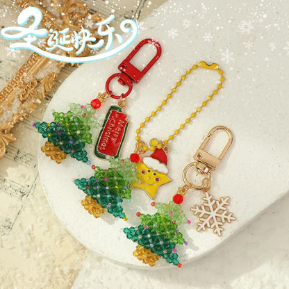 Christmas Gift Keychain Pendant Practical Car Key Christmas Tree Ornament Phone Chain