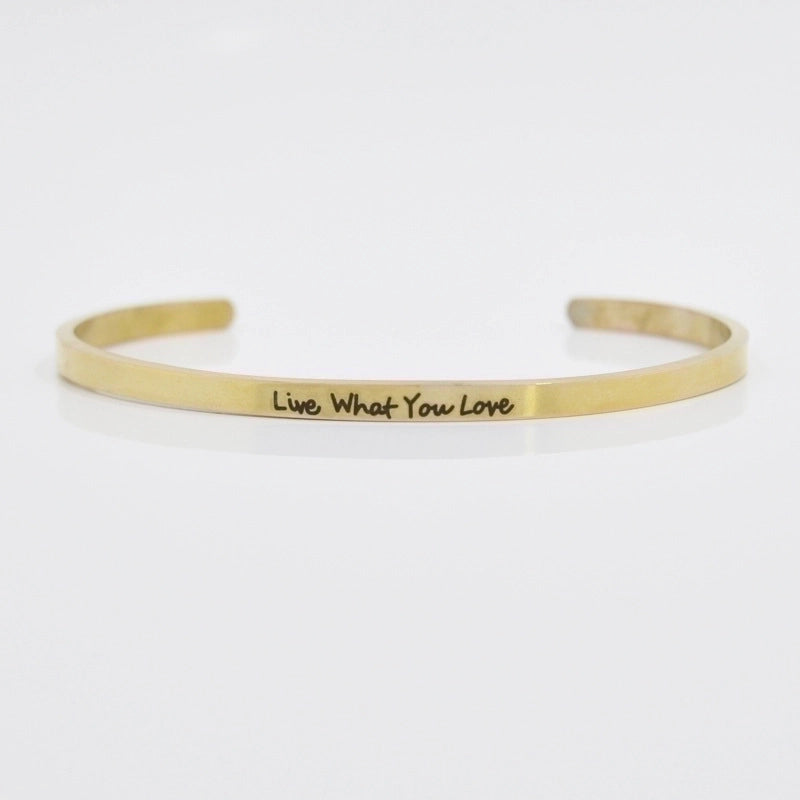 Minimalist Letter Stainless Steel Bangle