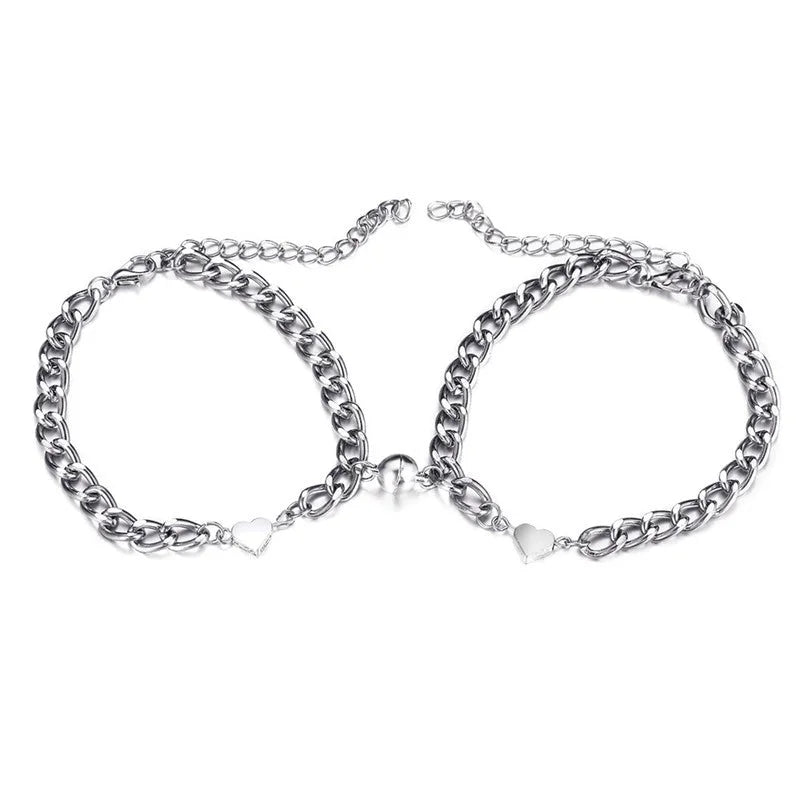 Fashion Heart Shape Flower Alloy Titanium Steel Plating Artificial Pearls Rhinestones Women'S Bracelets