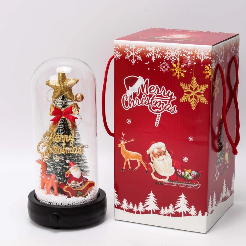 Christmas Minimalist Classic Style Christmas Tree Santa Claus Glass Daily Festival Ornaments Decorations Table Decoration