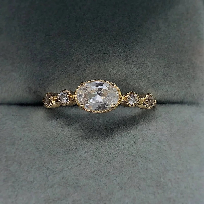 Fashion Geometric Copper Plating Zircon Rings