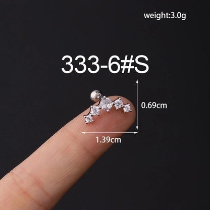 Ear Cartilage Rings & Studs Fashion Geometric Copper Plating Artificial Gemstones