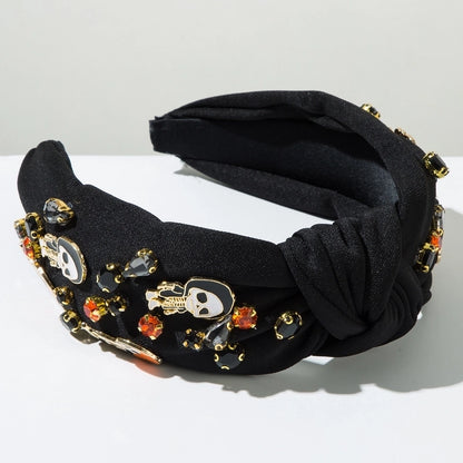 Halloween Classic Style Women's Pumpkin Ghost Alloy Glass Inlay Rhinestones Hair Band