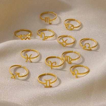 Basic Minimalist Constellation 304 Stainless Steel Plating Open Rings