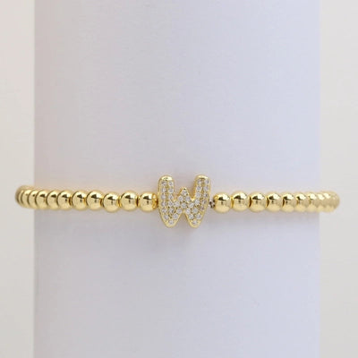 Xi Yin Hot Sale Brass Micro-Inlaid Bubble Balloon Diy26 English Letters Copper Bead Beaded Elastic Wire Bracelet