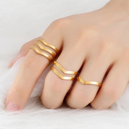 Minimalist Geometric Stainless Steel Open Rings