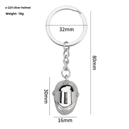 Simulation Cool Helmet Motorcycle Suit Keychain Metal Helmet Keychain Pendant Motorcycle Keychain