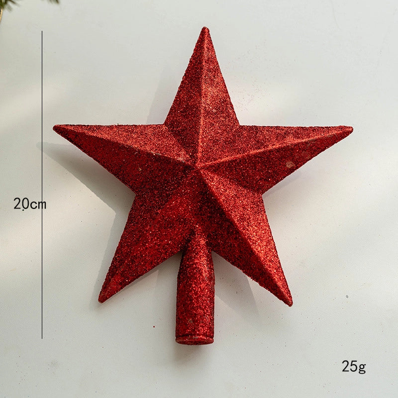 Gold Silver Red Sticky Powder Foam Plating Tree Top Star Five-pointed Star Christmas Tree Top Decoration