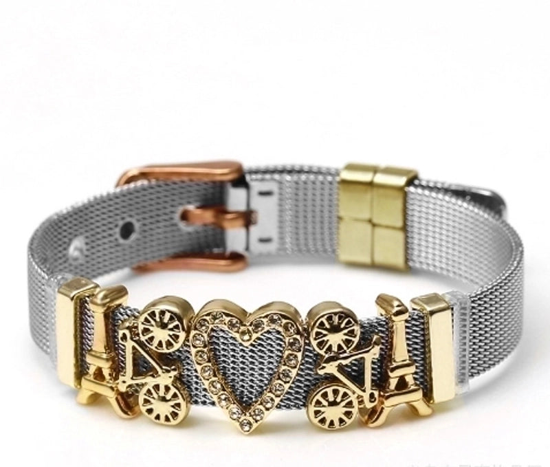 Minimalist Heart Shape Stainless Steel Plating Bangle