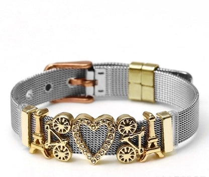 Minimalist Heart Shape Stainless Steel Plating Bangle