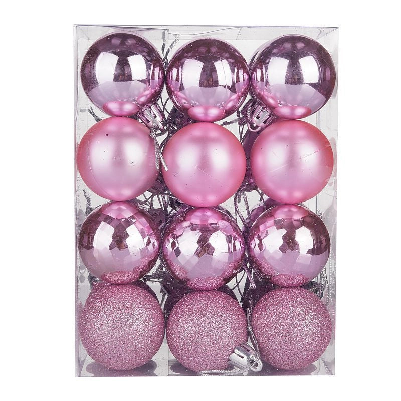 Christmas Ball 24 PCs 4cm Christmas Color Ball Plastic Bright Plating Ball Christmas Tree Decorations