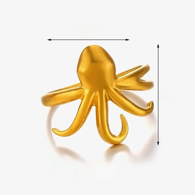 Vacation Solid Color 304 Stainless Steel 18K Gold Plated Open Rings