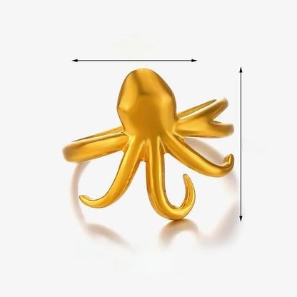 Vacation Solid Color 304 Stainless Steel 18K Gold Plated Open Rings