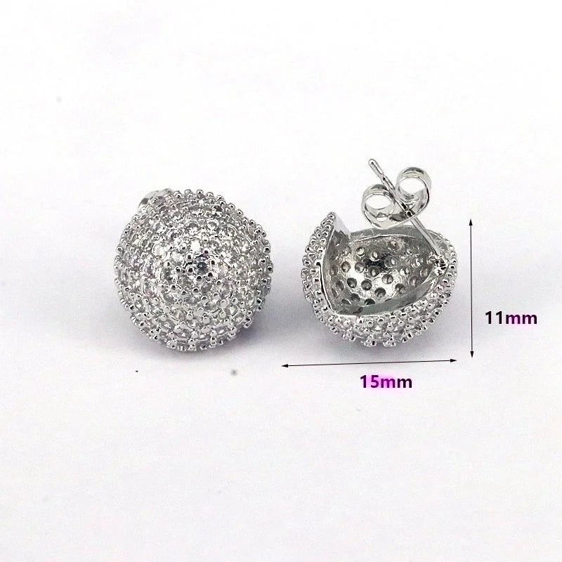 1 Pair Ig Style Minimalist Round Water Droplets Heart Shape Plating Inlay Copper Zircon 18k Gold Plated Silver Plated Ear Studs