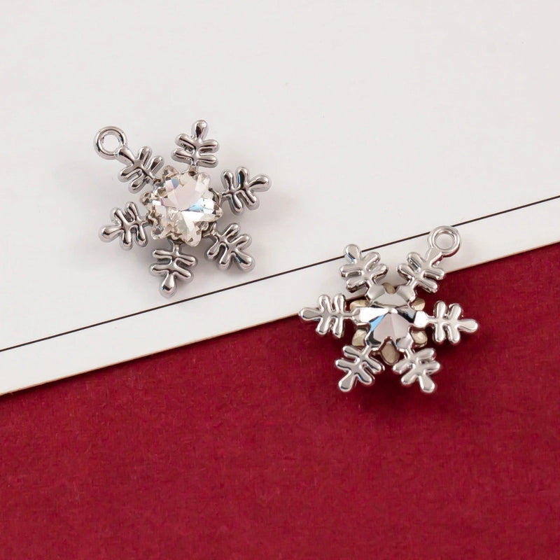 10 PCS/Package Alloy Bow Knot Bell Snowflake Pendant Jewelry Accessories