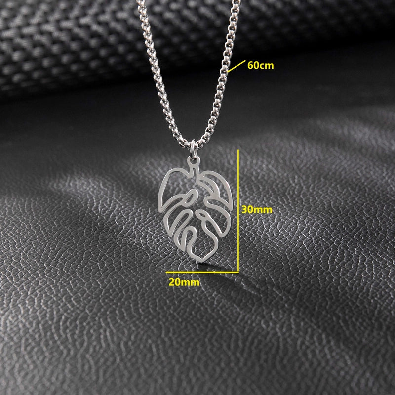 Basic Minimalist Classic Style Palm Tree Flower Butterfly 201 Stainless Steel Unisex Pendant Necklace