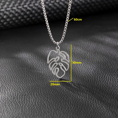 Basic Minimalist Classic Style Palm Tree Flower Butterfly 201 Stainless Steel Unisex Pendant Necklace